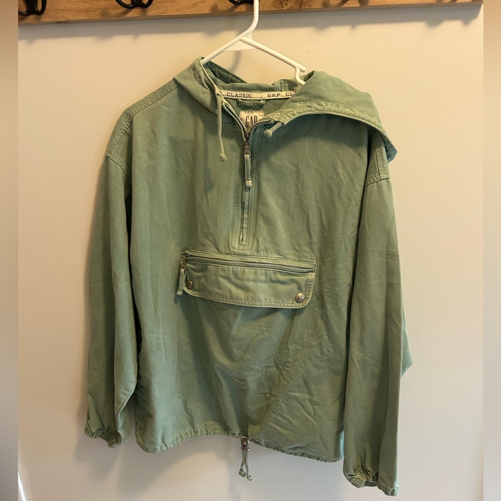 Vintage Gap Green Quarter Zip Windbreaker